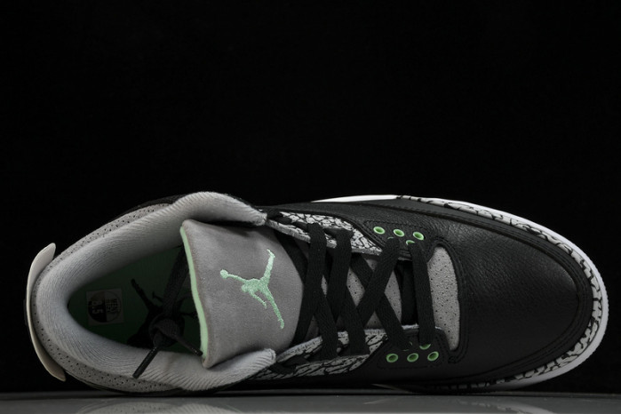 air jordan 3 "black/green glow" ct8532-031
