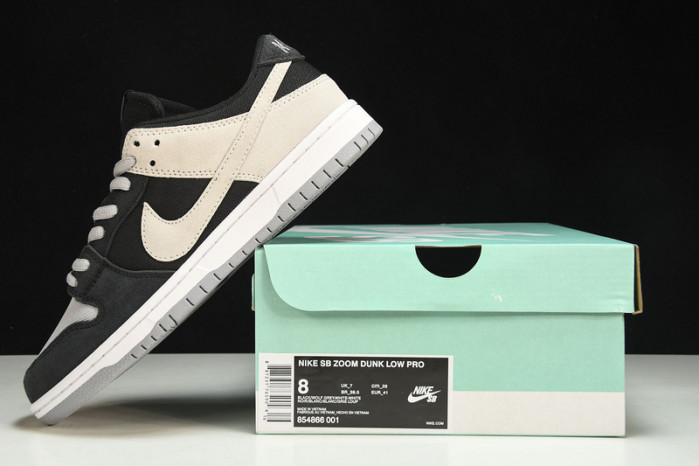 sb zoom dunk low pro black wolf grey white 854866-001