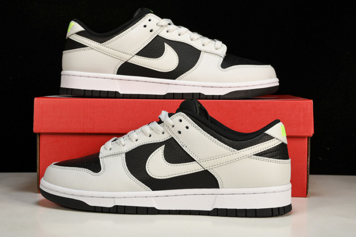 nike dunk low grey panda volt - fd9756-001