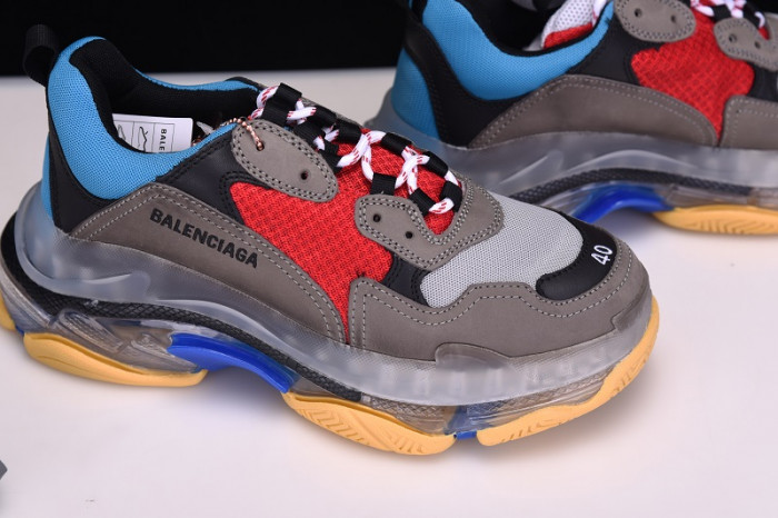 bl triple s trainers clear sole blue adn red 541624 w09o1 2120