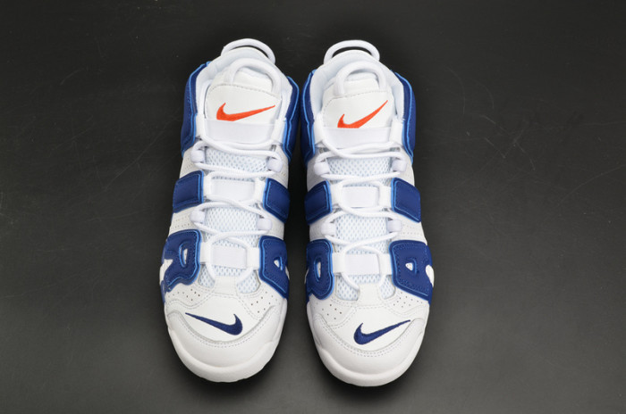 nike air more uptempo “knicks” white/deep royal blue womens 415082-103